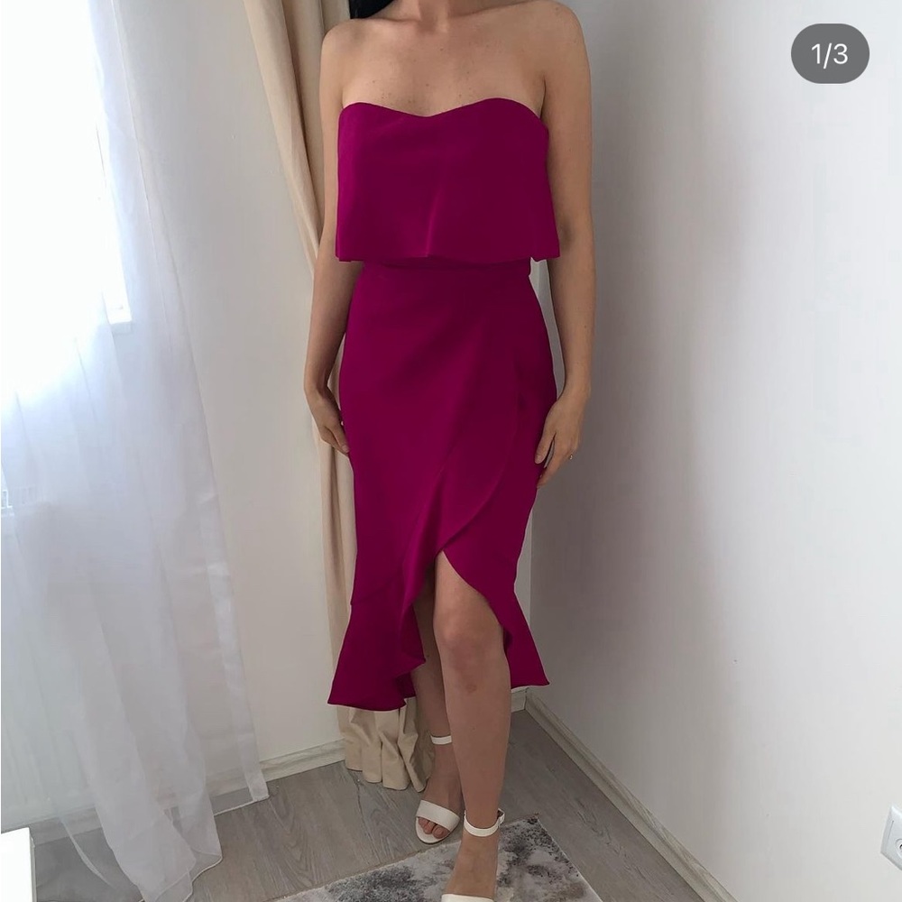 Xscape Women's Strapless Ruffle Cocktail Dress